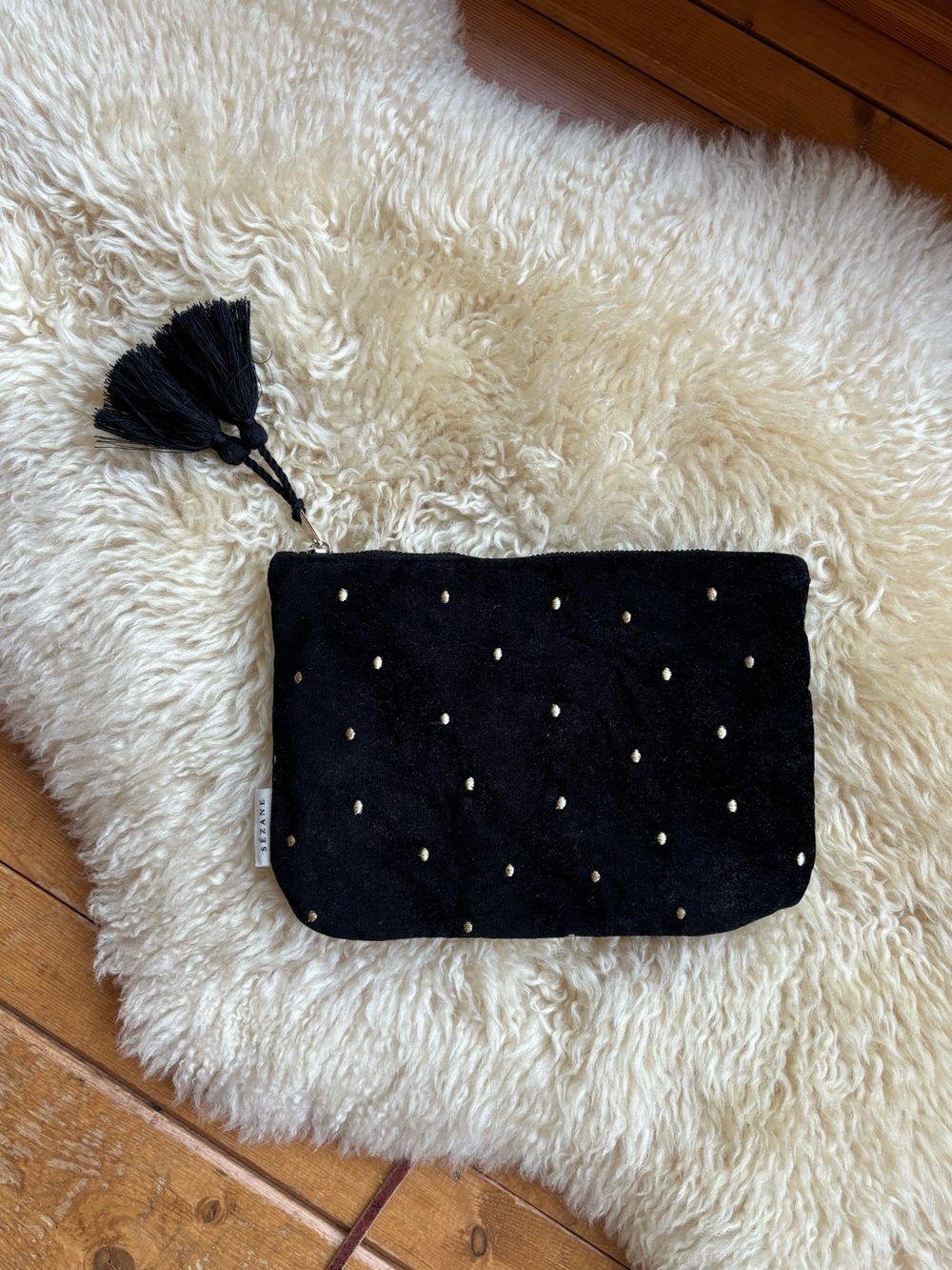 Sezane Ltd Edition Velvet Zip Pouch
